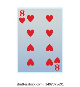 eight of hearts card icon cartoon vector illustration graphic design