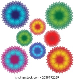 Eight high quality flower vector with many colors, vector images