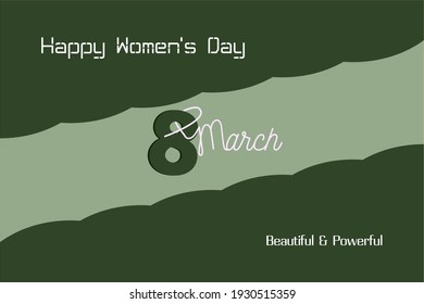 Eight Icon with white Happy International Women's Day Design Elements.International Women's day symbol.Vector illustration.Design for international women's day