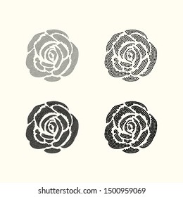Eight inch wide sized Rose layout for Rhinestones or studs