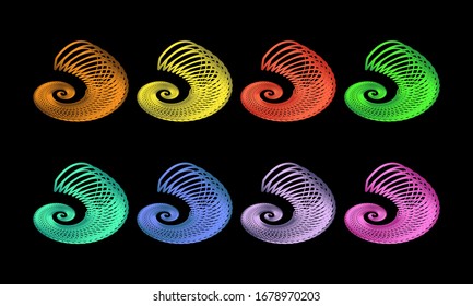 Eight kinds of abstract designs with Eight different colors. This design can be used as a background or ornament for banners, templates, greeting cards and others
