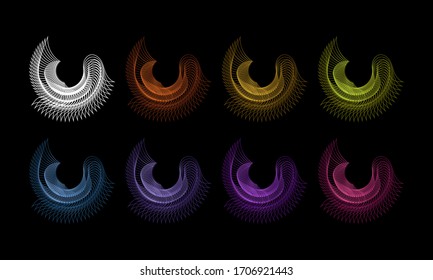 Eight kinds of abstract designs with Eight different colors. This design can be used as a background,logo,banners, templates, greeting cards and others
