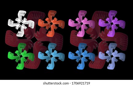 Eight kinds of abstract designs with Eight different colors. This design can be used as a background,logo,banners, templates, greeting cards and others
