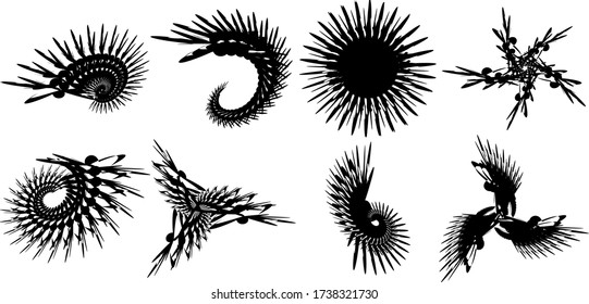 Eight kinds of abstract designs with Eight different colors. This design can be used as a background,logo,banners, templates, greeting cards and others
