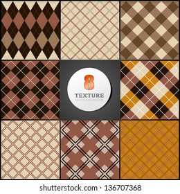 Eight kinds of a background of brown crates