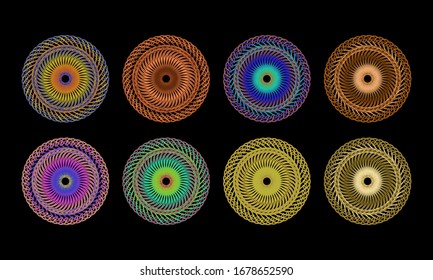 Eight kinds of Hat abstract designs with eight different colors. This design can be used as a background or ornament for banners, templates, greeting cards and others
