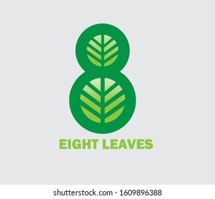 Eight Leaves Logo Template Design. It is editable.