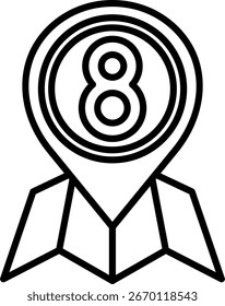Diseño de icono de Vector de ocho líneas