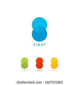 Eight logo design. eight colorfull logo. 8 logo 