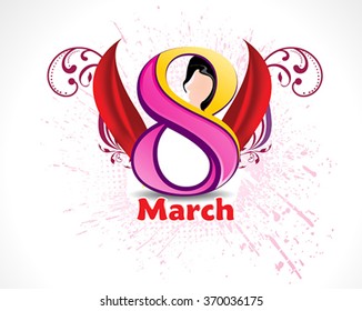 Eight March Womans Day background vector illustration 
