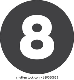Eight, Number 8 flat icon, circular sign