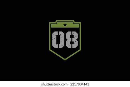 EIGHT Number army for team identity. Military template vector illustration for your brand.