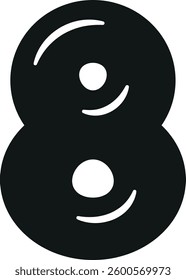 Eight number black vector illustration