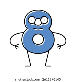 eight number character color icon vector. eight number character sign. isolated symbol illustration