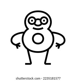 eight number character line icon vector. eight number character sign. isolated contour symbol black illustration