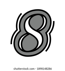 vector de icono de color de ocho números. signo de ocho números. ilustración de símbolo aislado