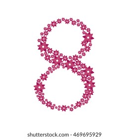 eight number flower nature women day march nature spring decoration vector illustration isolated