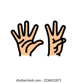 eight number hand gesture color icon vector. eight number hand gesture sign. isolated symbol illustration