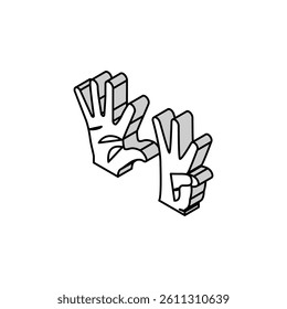 eight number hand gesture isometric icon vector. eight number hand gesture sign. isolated symbol illustration