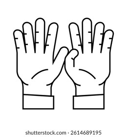 eight number hand gesture line icon vector. eight number hand gesture sign. isolated contour symbol black illustration