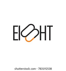 EIGHT number logotype design vector 