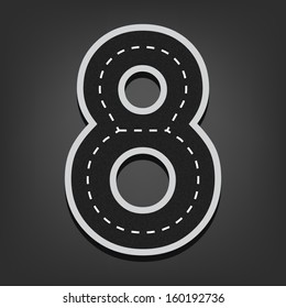 Eight number. Road font