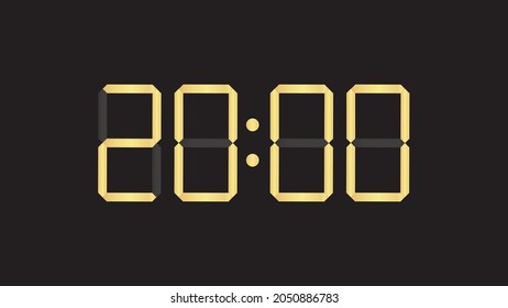 eight o clock pm luxury gold digital watch  vector 