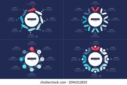 Eight option circle infographic design templates. Vector illustration.