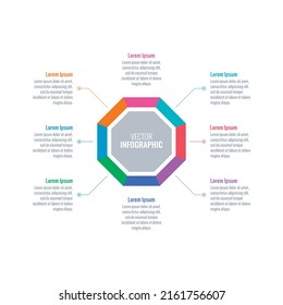 eight option informational templates. octagon infographic template. business, web, annual report, internet, magazine infographic template