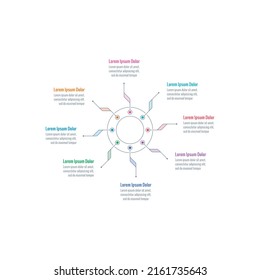 eight option informational templates. wheel infographic template. annual report, internet, magazine, web infographic template