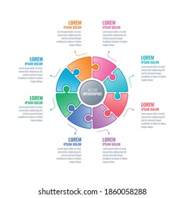 eight options puzzle infographic template