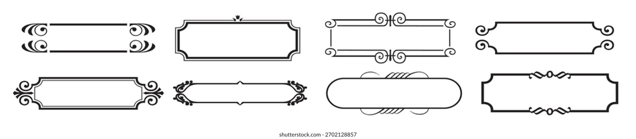 Ilustração vetorial de oito quadros ornamentais