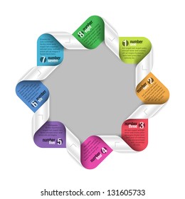 Eight parts cycle design element. Fully editable vector.