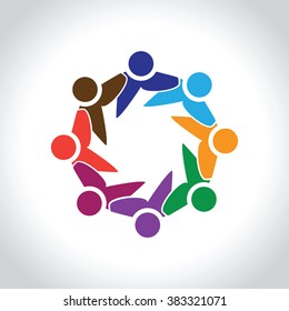 eight  people icon. people friends logo concept vector icon. this icon also represents friendship, partnership cooperation unity,