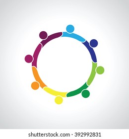 eight  people icon. people friends logo concept vector icon. this icon also represents friendship, partnership cooperation unity,
