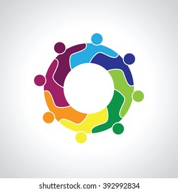 eight  people icon. people friends logo concept vector icon. this icon also represents friendship, partnership cooperation unity,