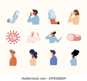 eight persons respiratory nebulizer characters
