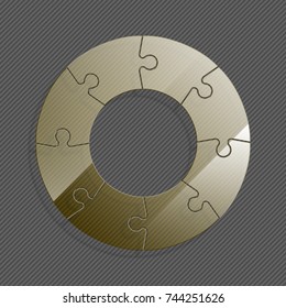 Eight piece puzzle round business presentation. Circle infograph. Eight step puzzle process diagram. 8 section compare service banner. section shape, info graphic banner background