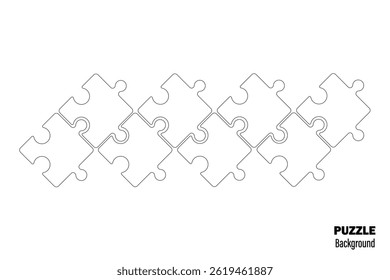 Eight pieces puzzle infographic. Puzzle pieces vector set. Puzzle jigsaw on white background. Set of puzzle pieces. Vector illustration