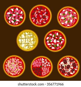 Eight pizza set