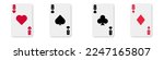 Eight. Playing cards icon on white background. Club, diamond, heart, spade illustration. 