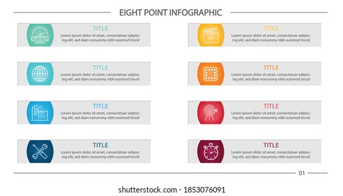 Eight Point Infographic - Rectangle Points