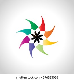 Eight point star, colorful star, vector