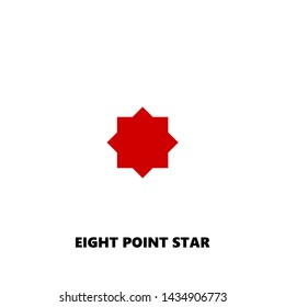 eight point star icon. eight point star vector design. sign design. red color
