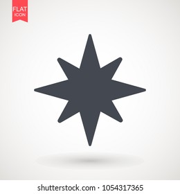 Eight Point Star Vector Shape , Grey Favorite Web Symbol. Star Icon Vector. Simple Flat Symbol . Perfect Pictogram Illustration On White Background