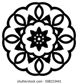 eight pointed circular abstract floral pattern.