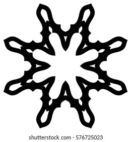 eight pointed circular abstract floral pattern.