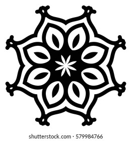 eight pointed circular abstract floral pattern,Mandala geometric round ornament