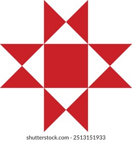 Eight pointed red cross symbol of Udmurtia flag