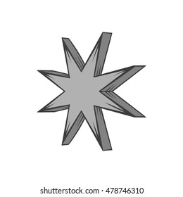 Eight pointed star icon in black monochrome style isolated on white background. Figure symbol. Vector illustration